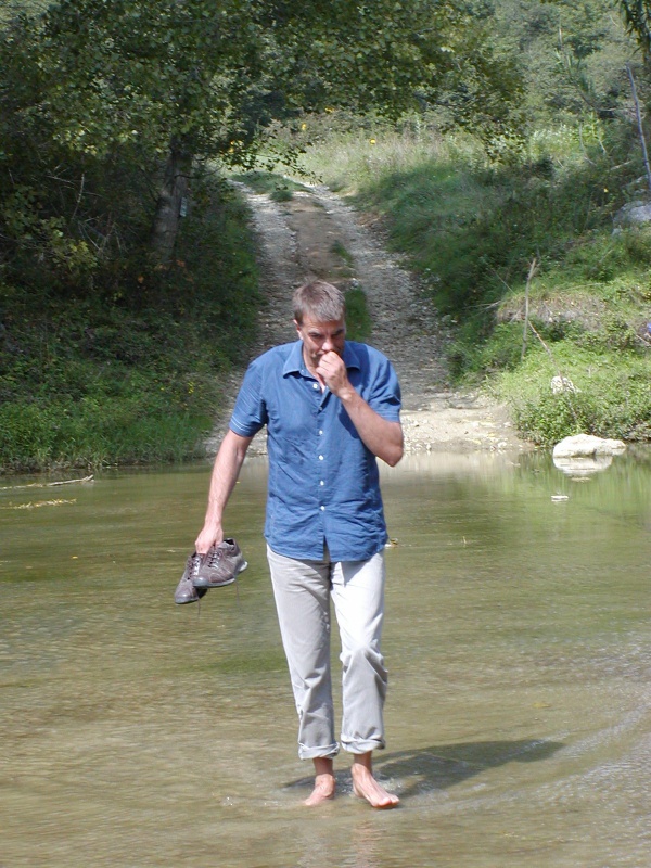 Crossing the river with Ian