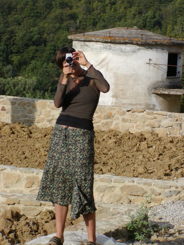 Our guest Dorte filming