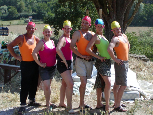 Practising for swim dance in the pool of Casale Monticchio
